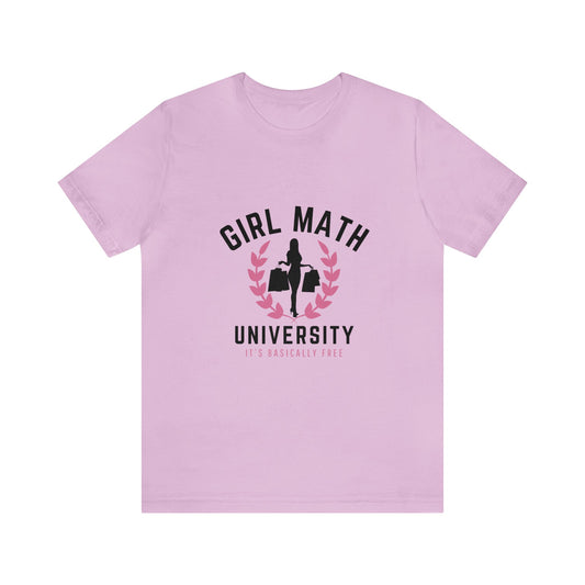 Girl Math University Graphic Tee T-Shirt Unisex Sizing